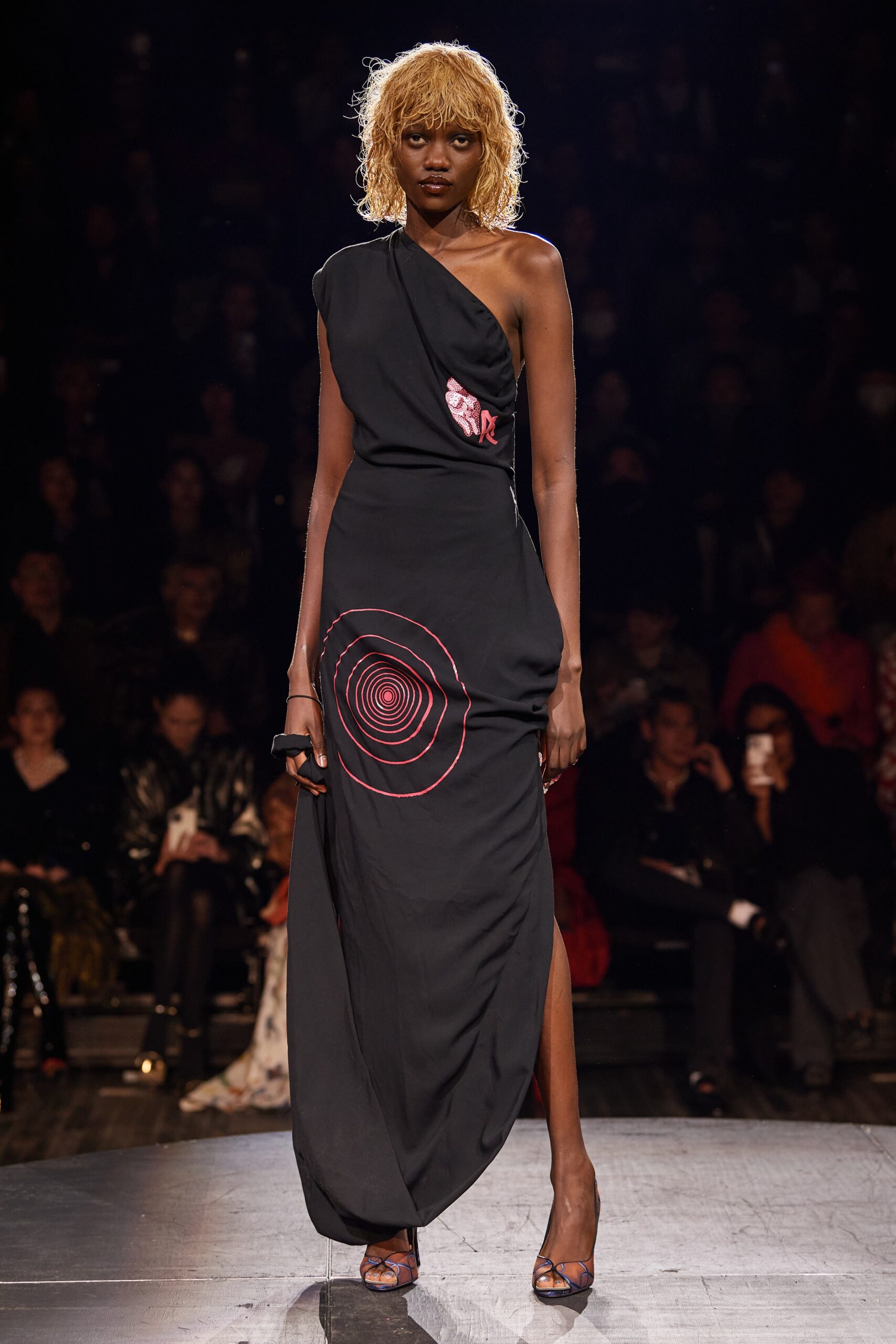 black fitted asymmetric dress