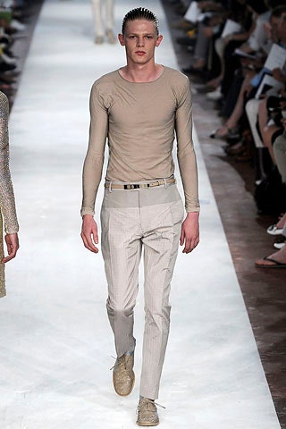 gray cotton slim pleated pants