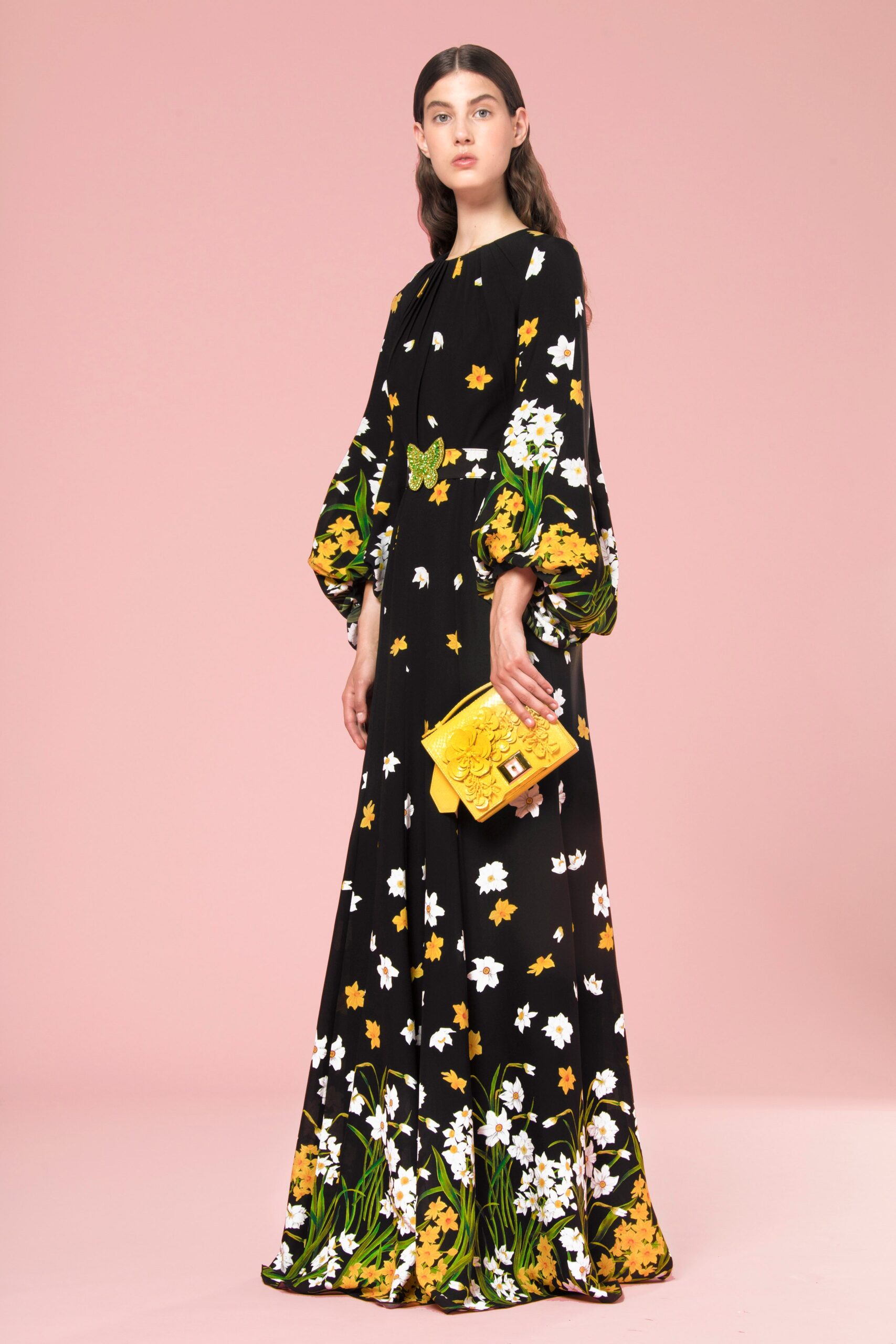 yellow embellished bag