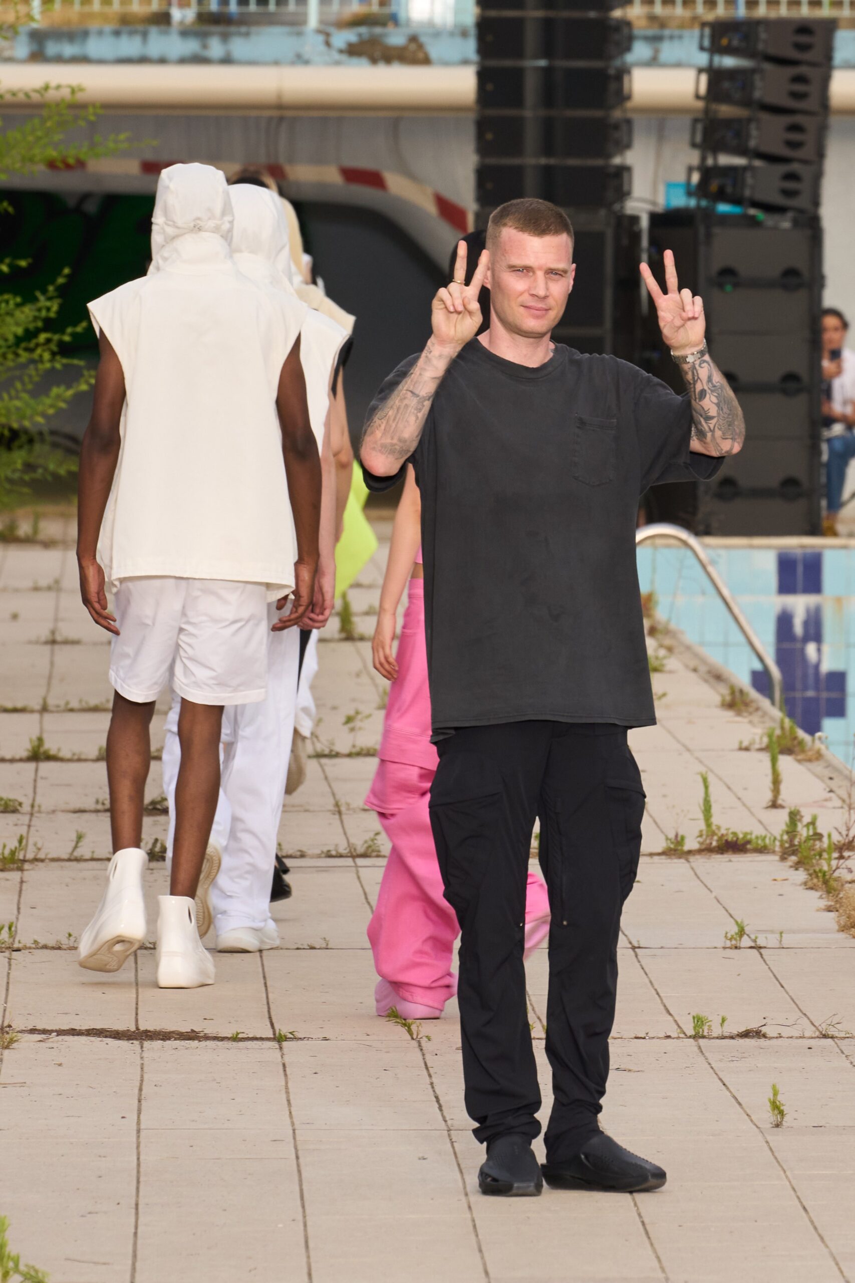 black relaxed t-shirt and pants