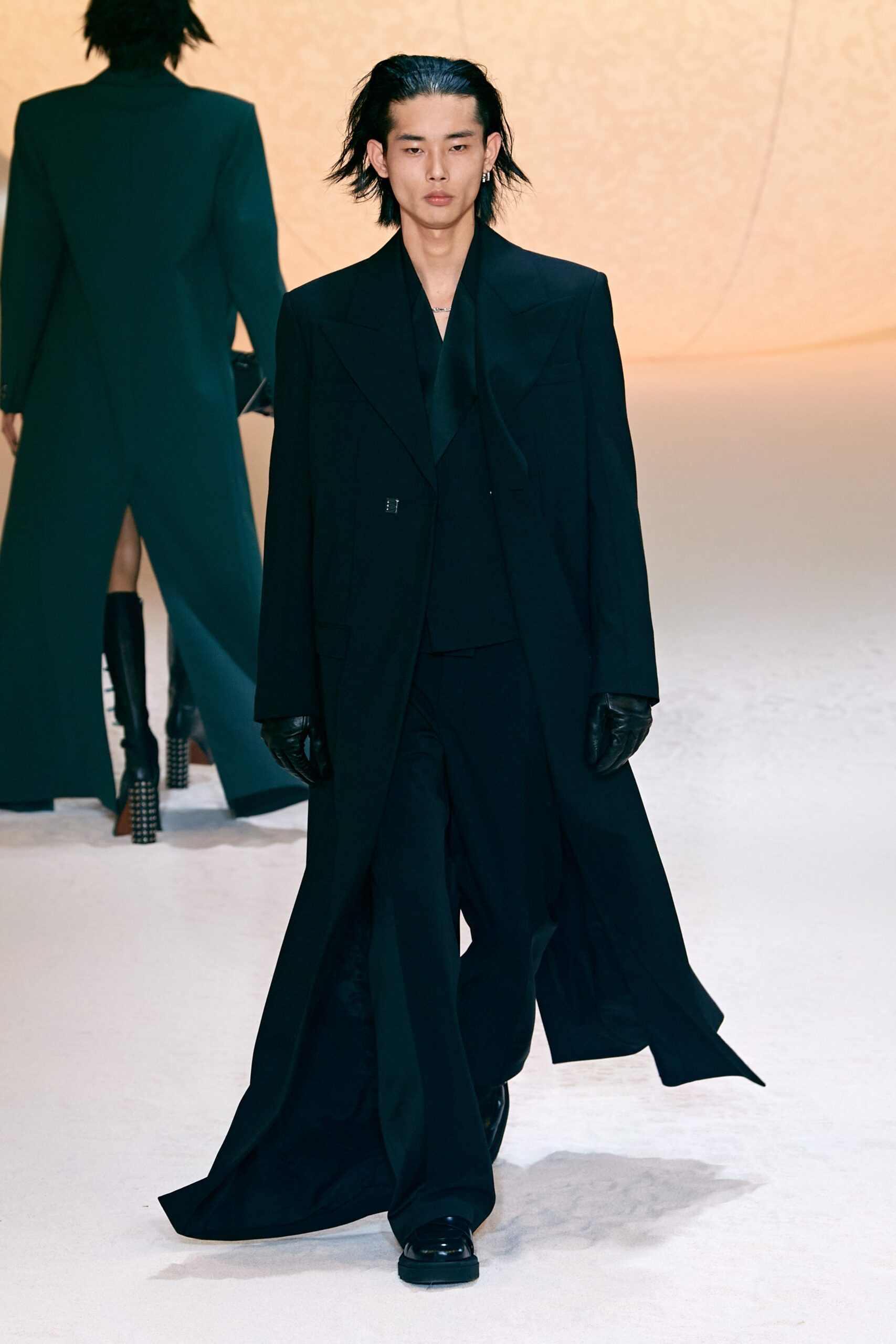 black tailored suit