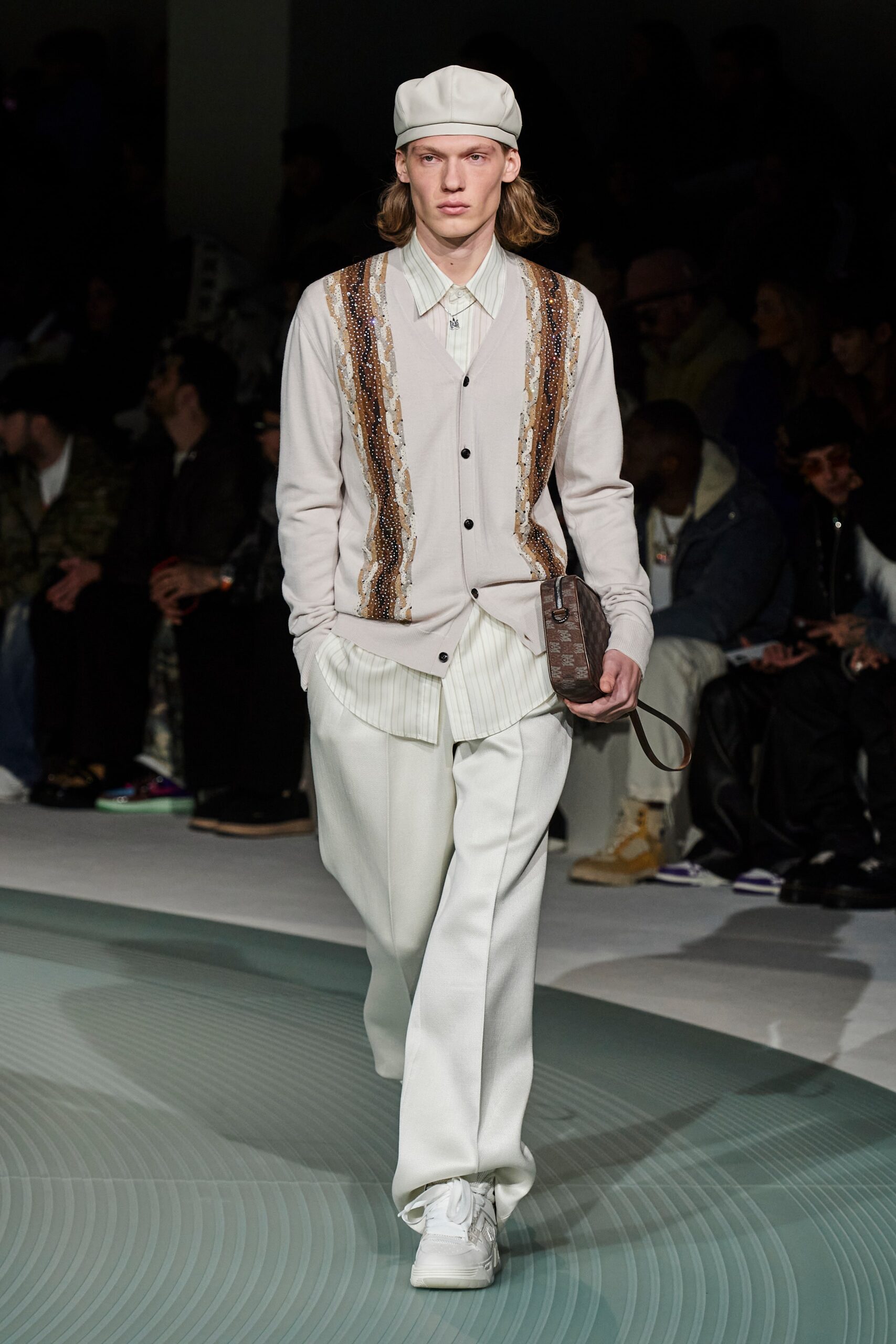 white relaxed cardigan with shirt