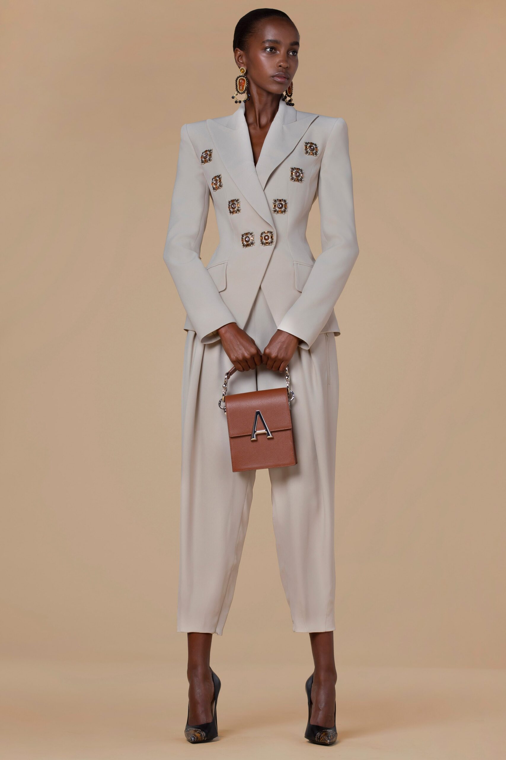 brown zippered bag