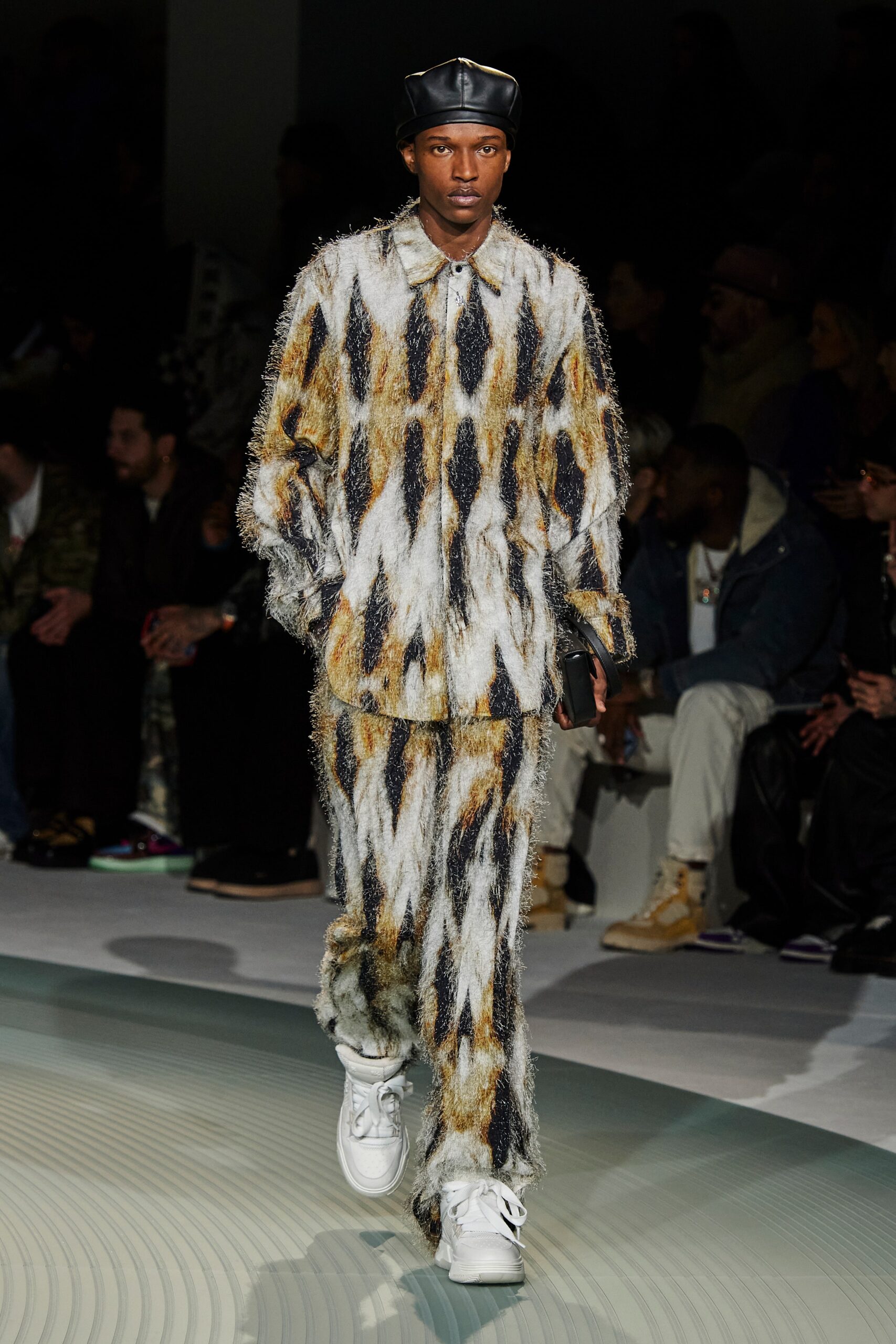 relaxed printed wool outfit