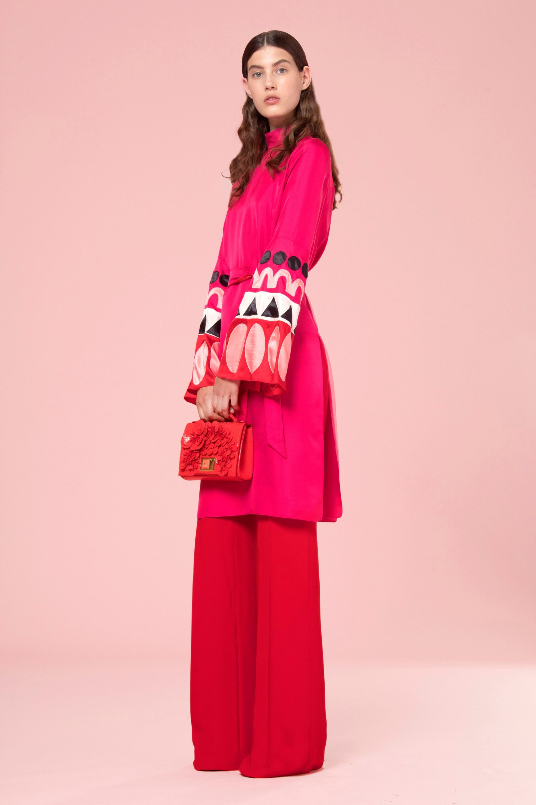 red textured bag