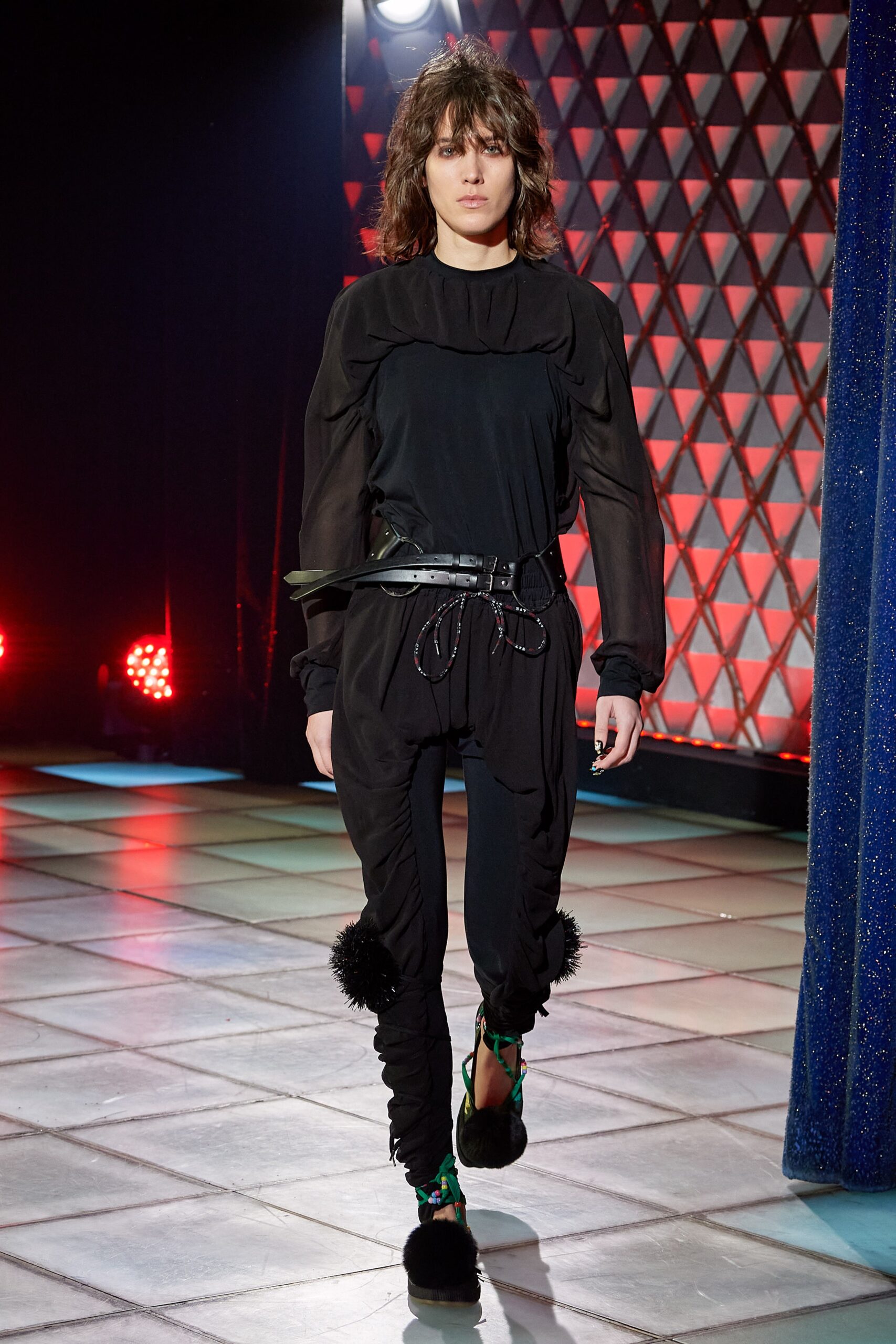 black fitted jumpsuit with belt