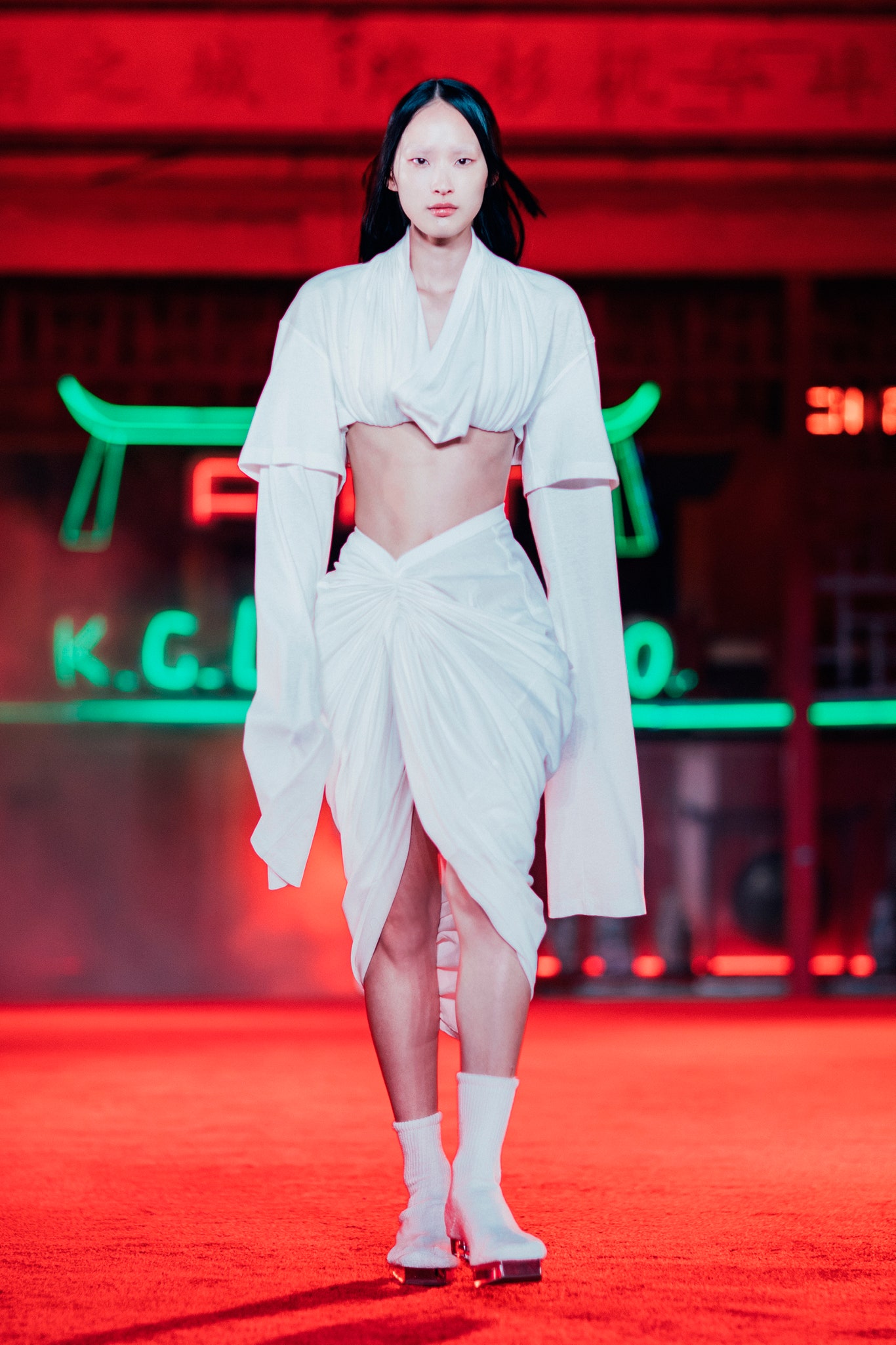 white cotton wrap fitted skirt