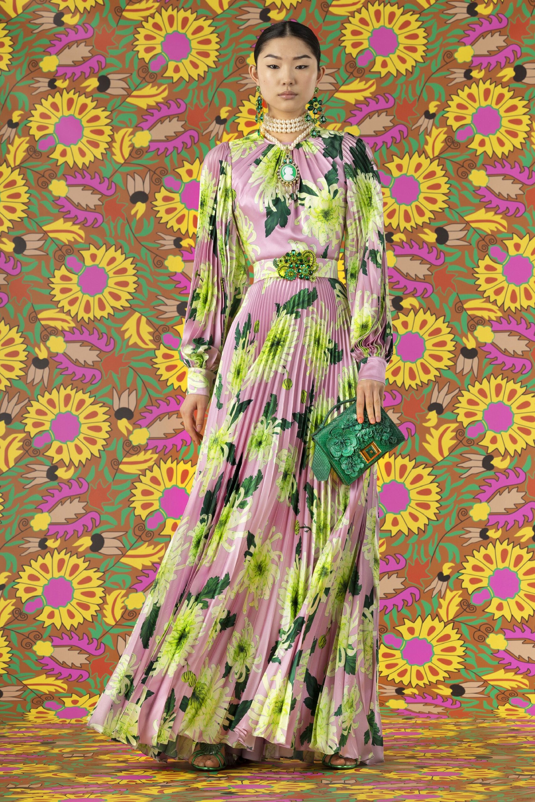 pink floral maxi dress