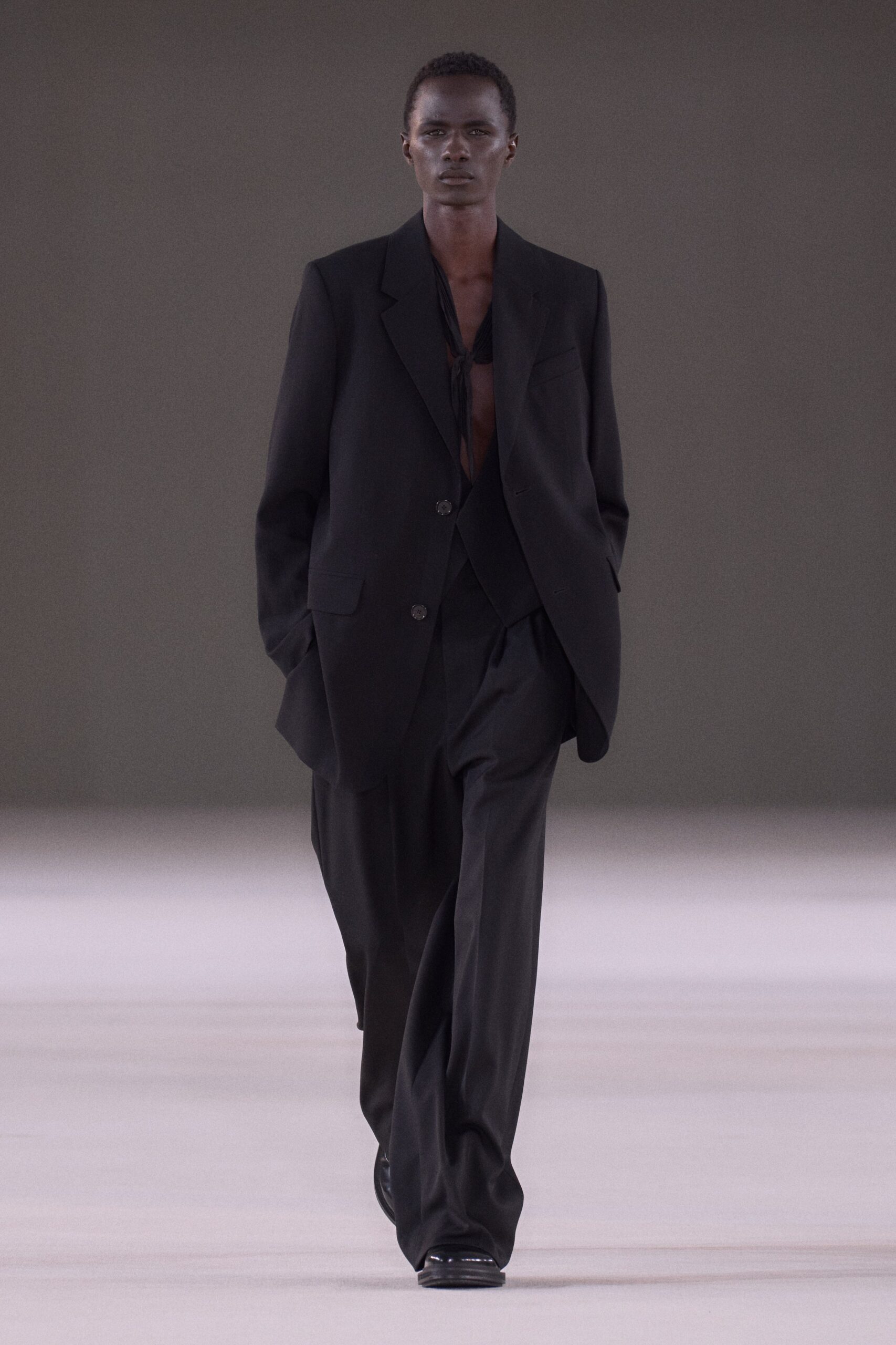 black relaxed suit and pants