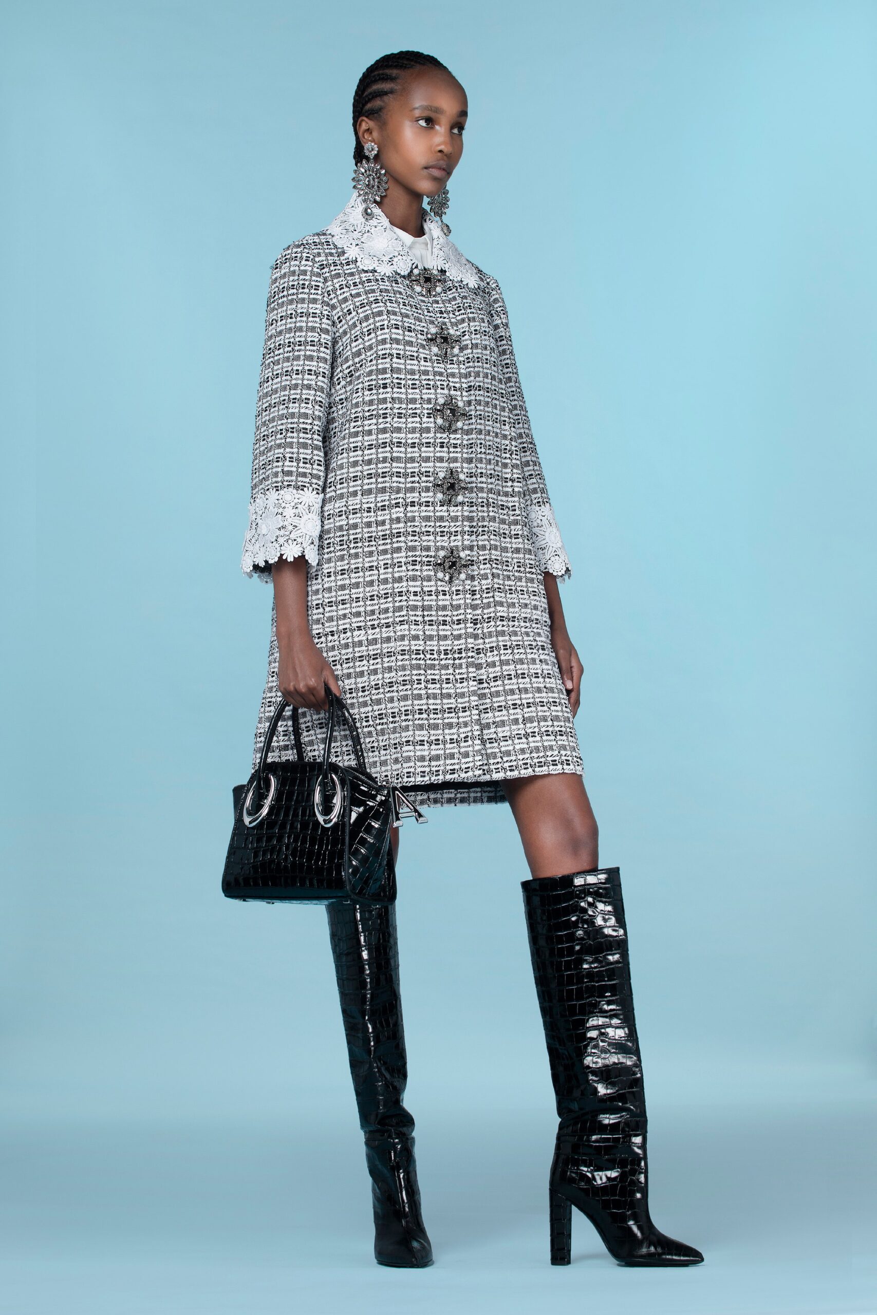 black leather textured bag