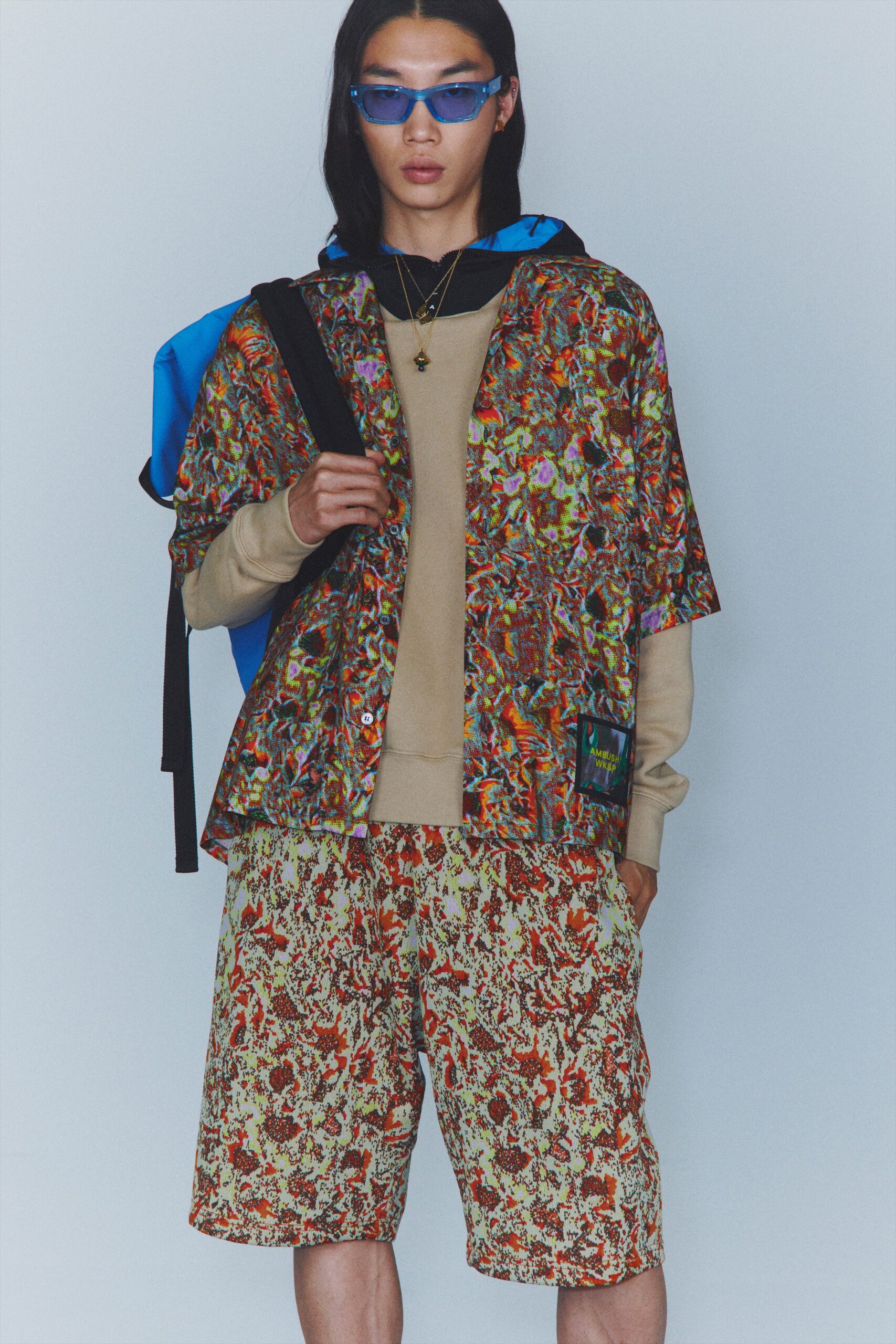 multi-colored shirt and shorts