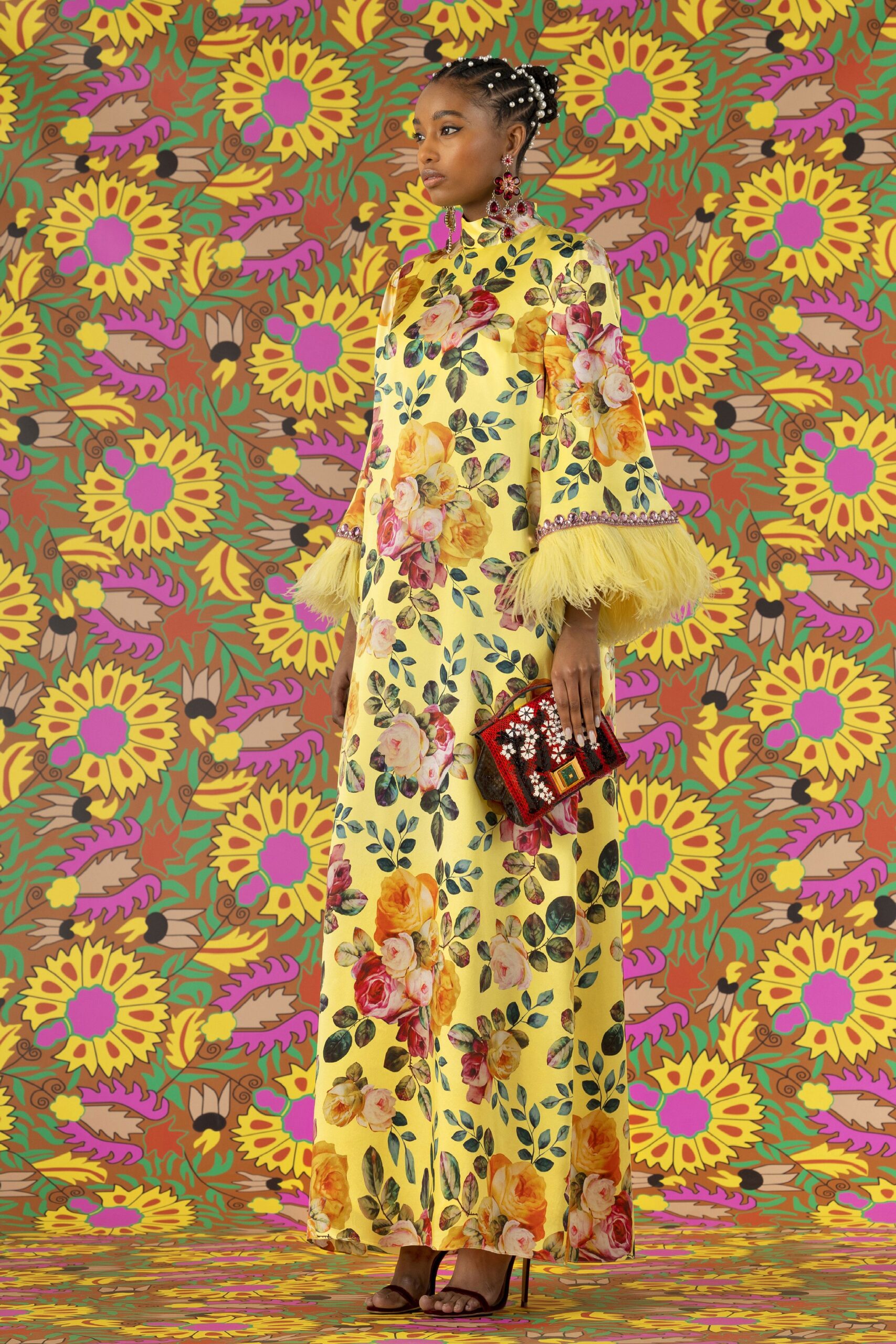 floral yellow maxi dress