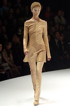 beige silk long-sleeve off-shoulder fitted short dress