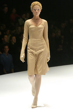 beige silk fitted midi dress