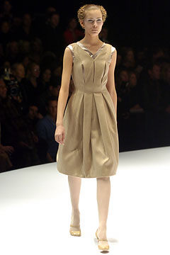 beige silk sleeveless dress