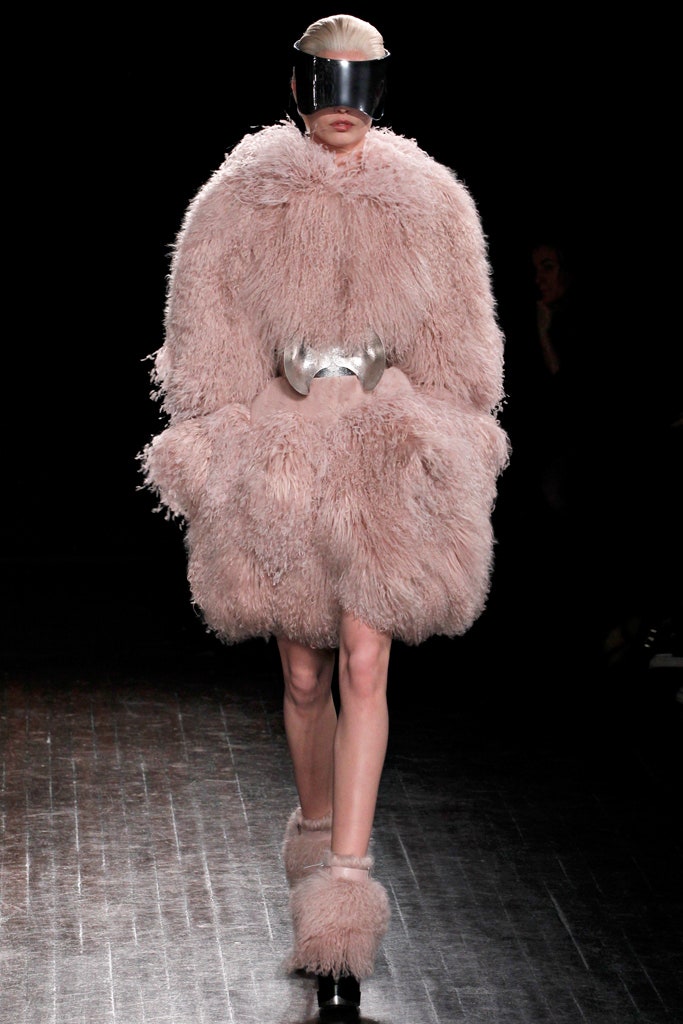 pink fur shoes