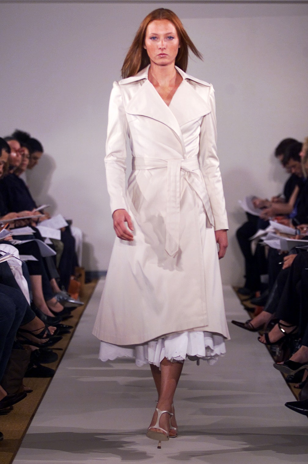 white silk coat with mini dress