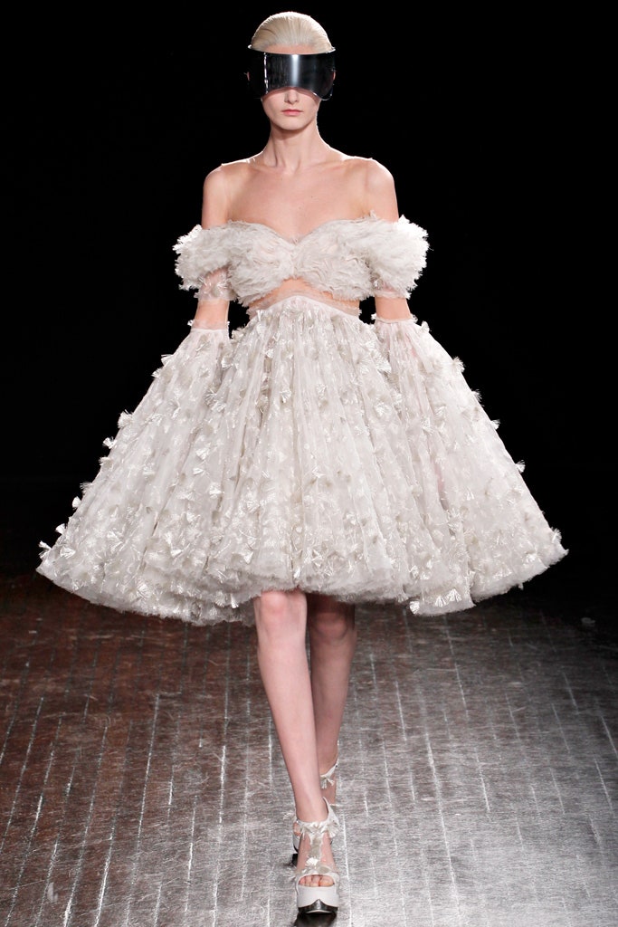 white ruffled off-shoulder mini dress