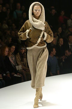brown wool long-sleeve hooded relaxed layered top