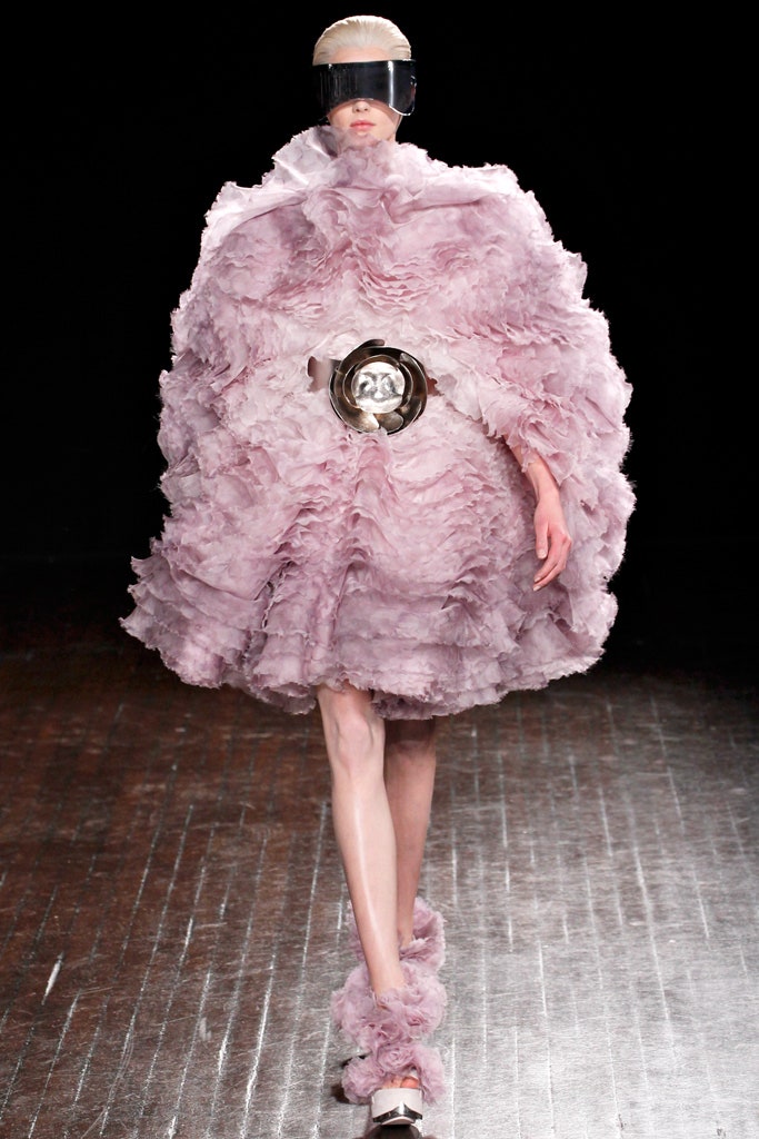 pink ruffled mini dress