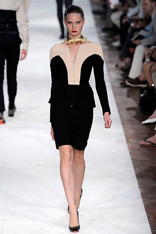 fitted black and beige mini dress