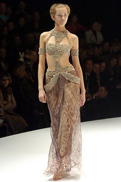 beige silk fitted gown