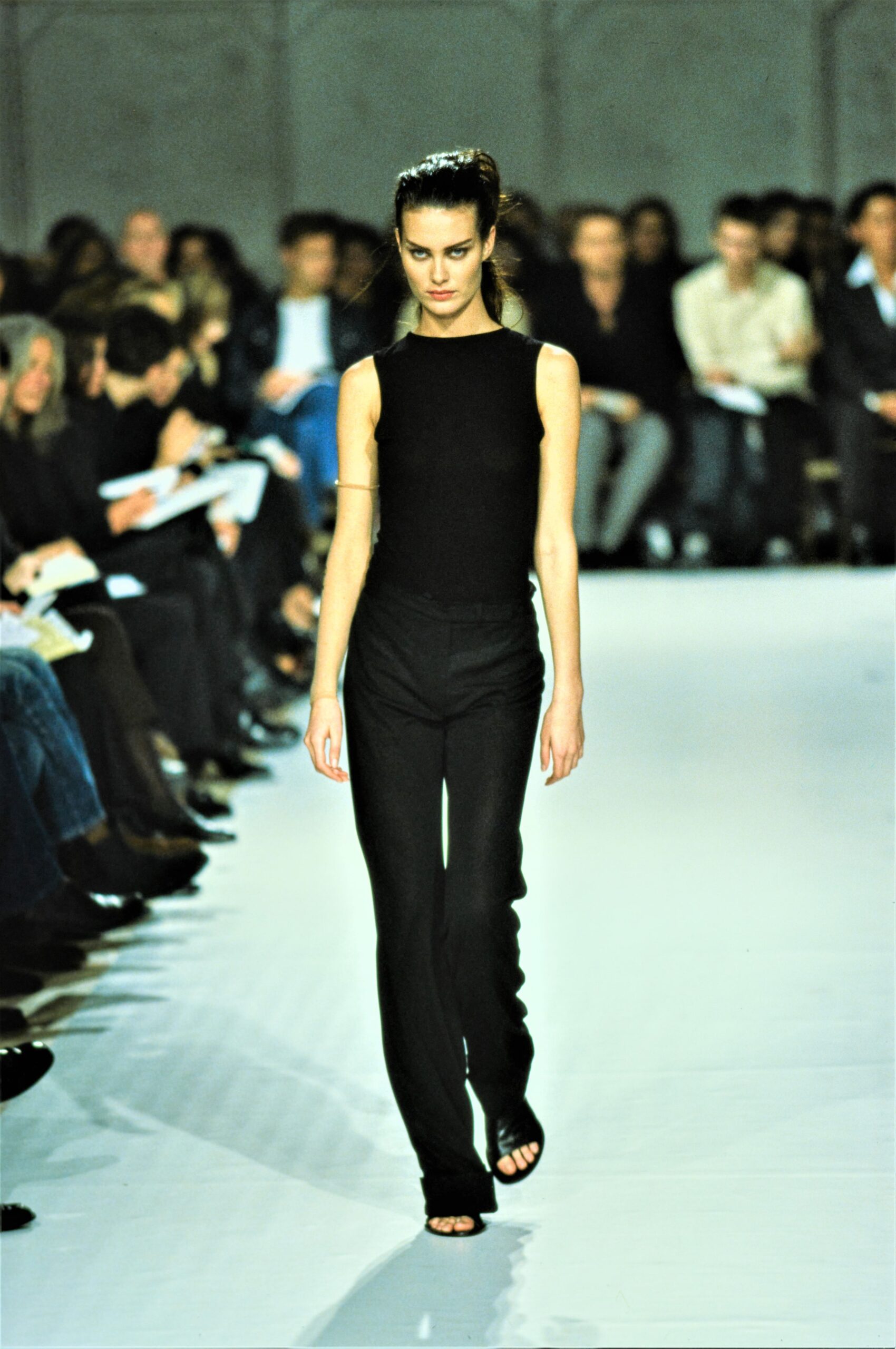 black fitted top and pants
