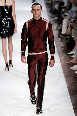 maroon silk fitted suit