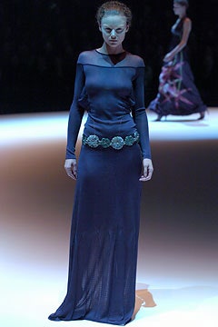 black silk off-shoulder gown