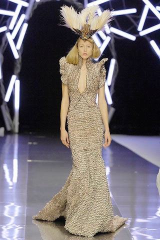 beige silk fitted gown