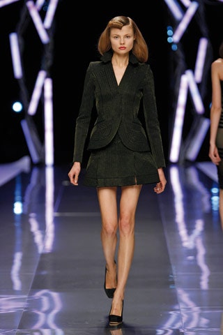 black cotton fitted straight-leg short skirt