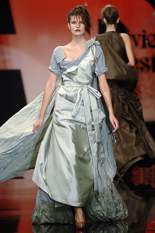 blue silk sleeveless gown