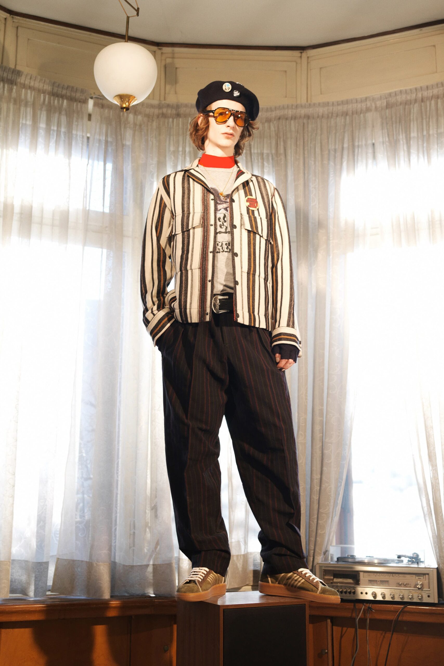 relaxed striped jacket and pants