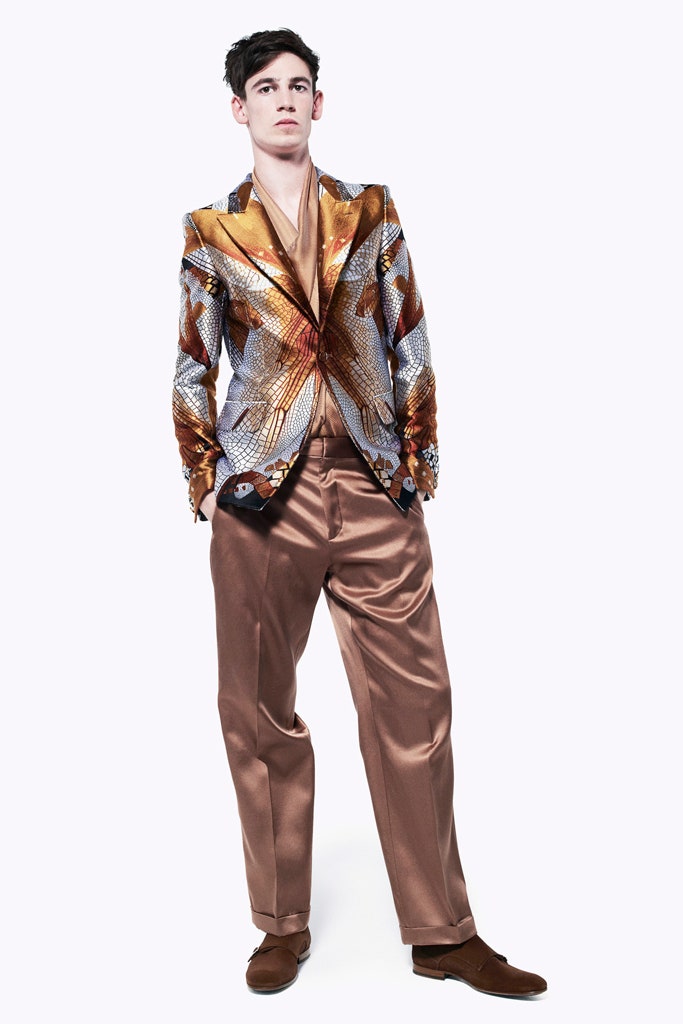 multi silk long-sleeve collared tailored printed blazer