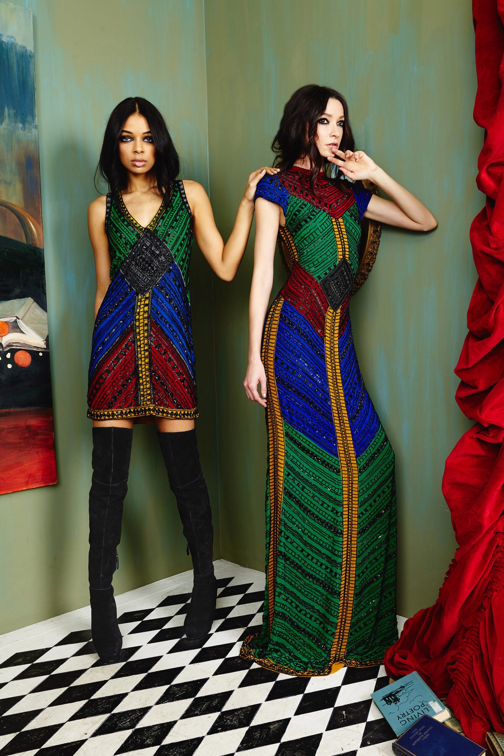 colorful printed mini and maxi dresses