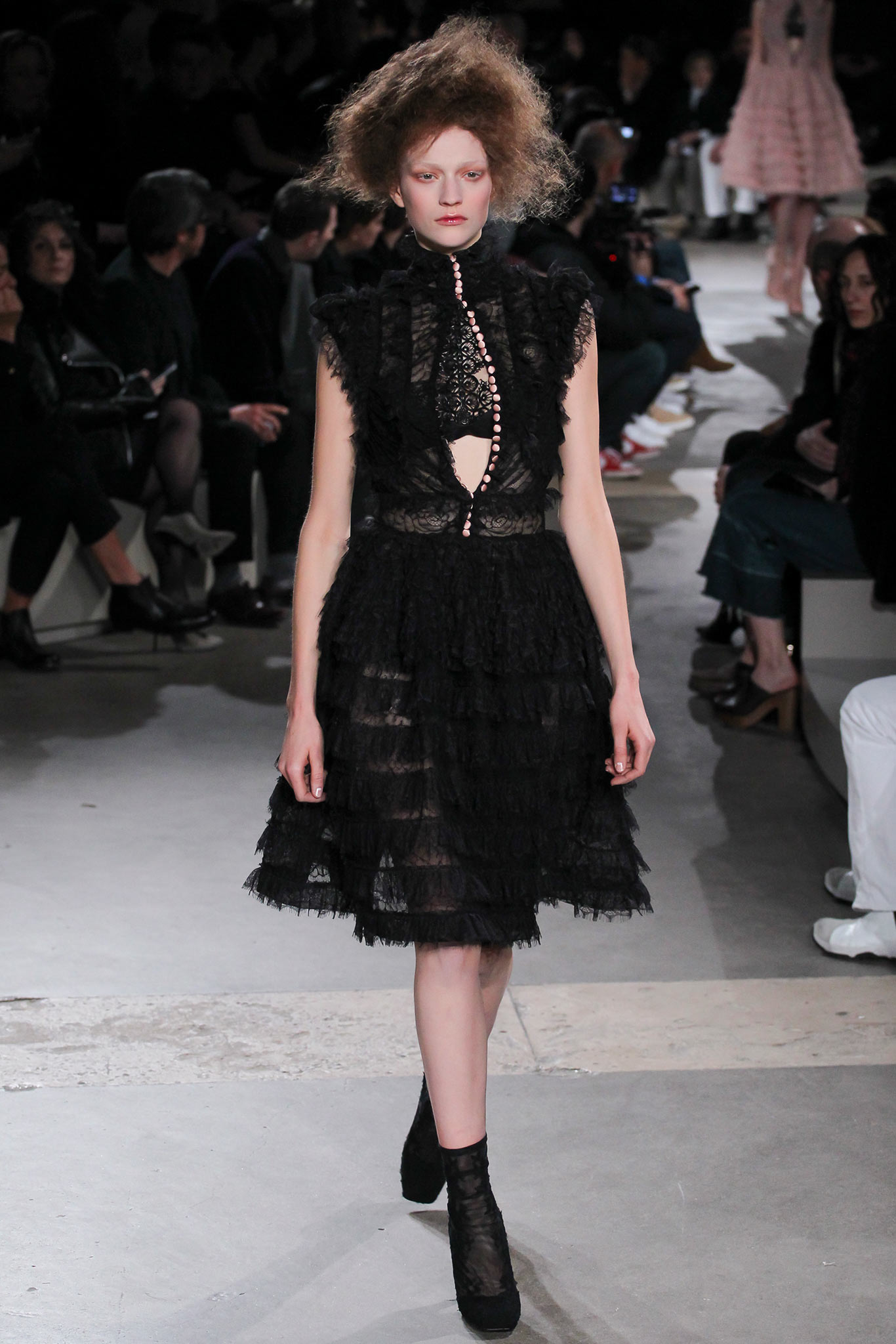 black lace sleeveless mini dress