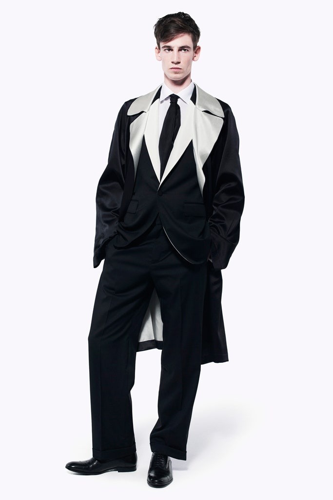 black silk coat and suit