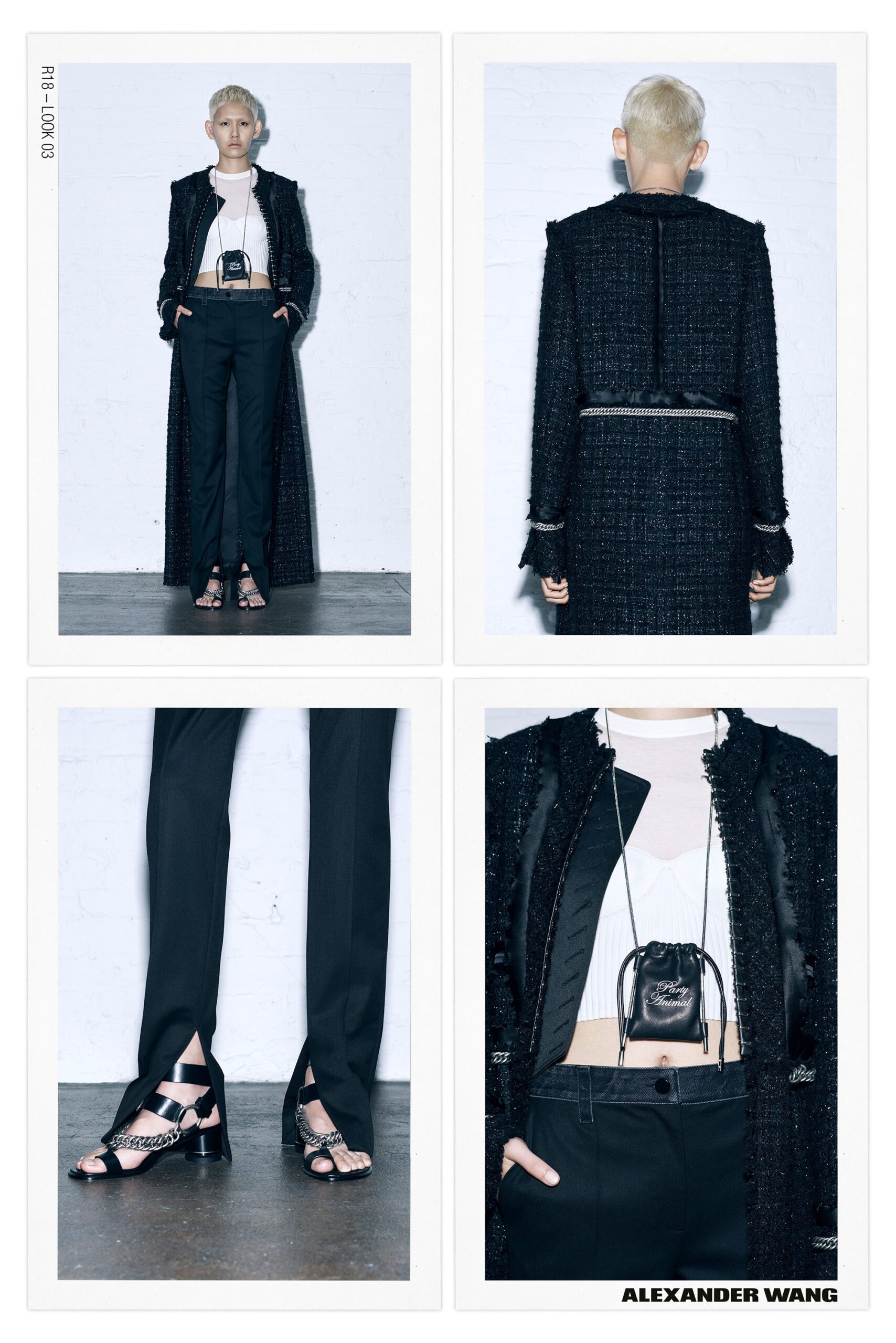 black tweed coat with fitted top