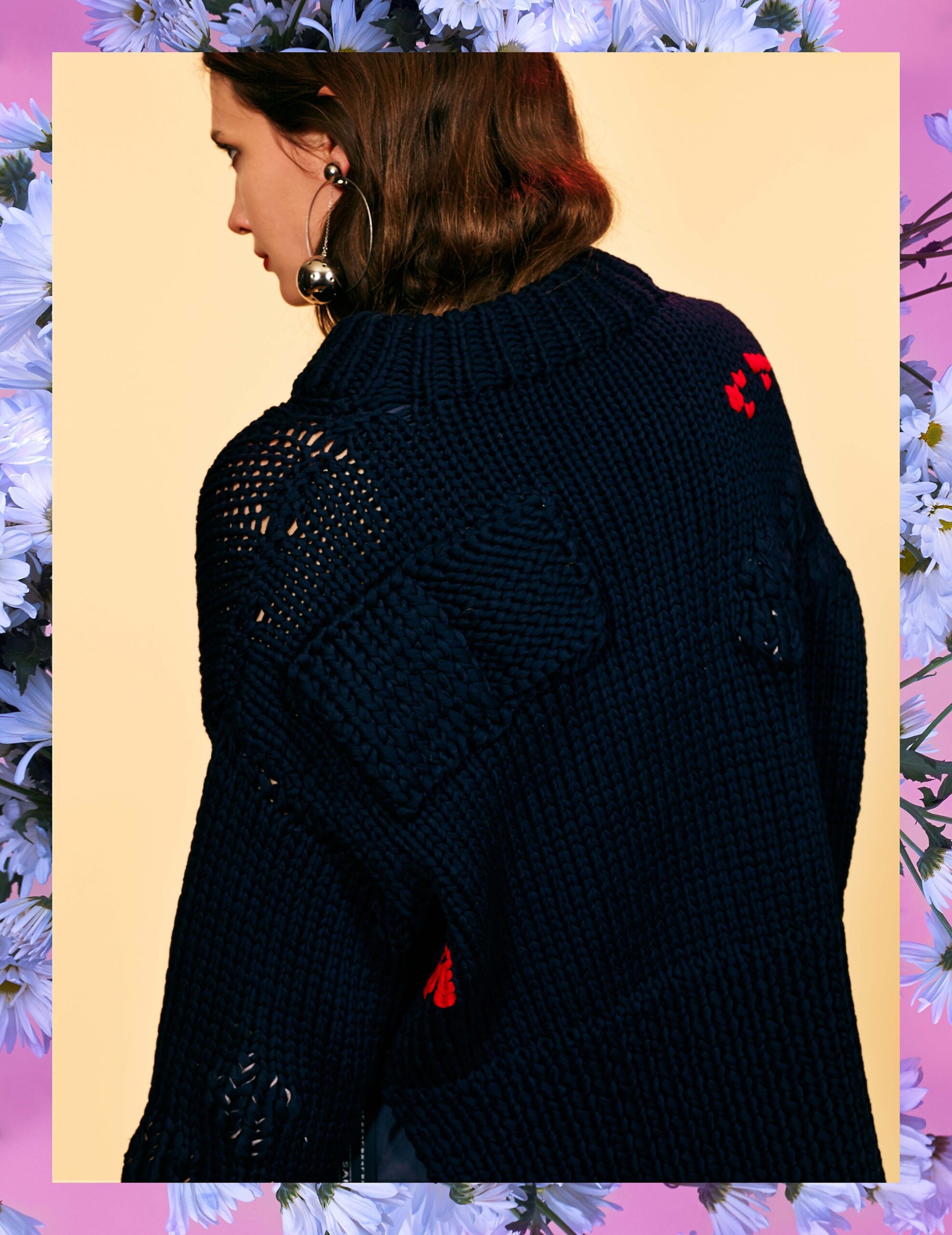 oversized navy knit sweater