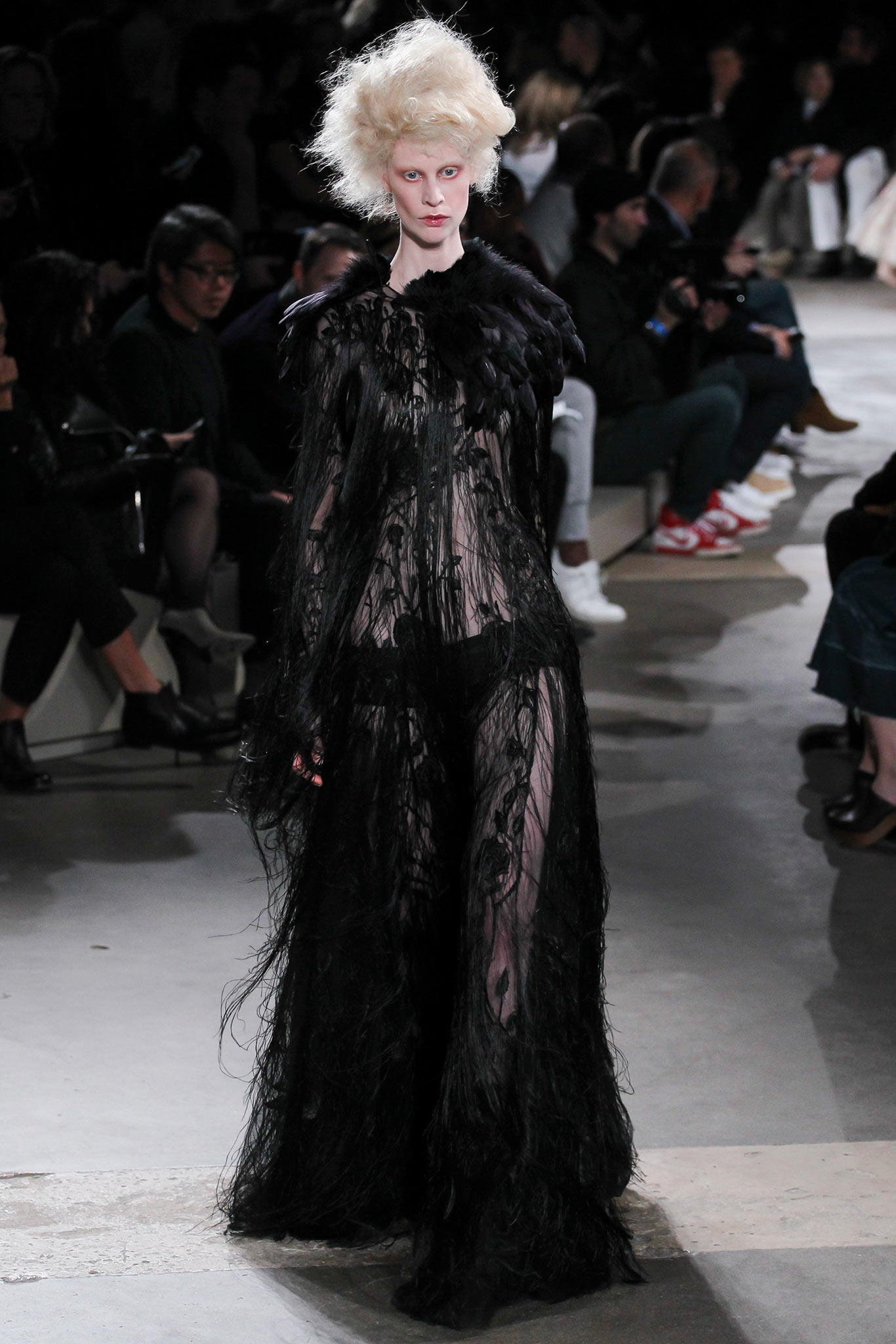 black lace sheer maxi dress
