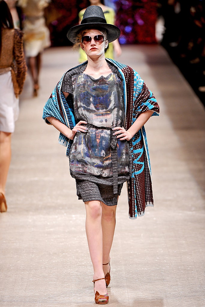multi silk relaxed fringed cape