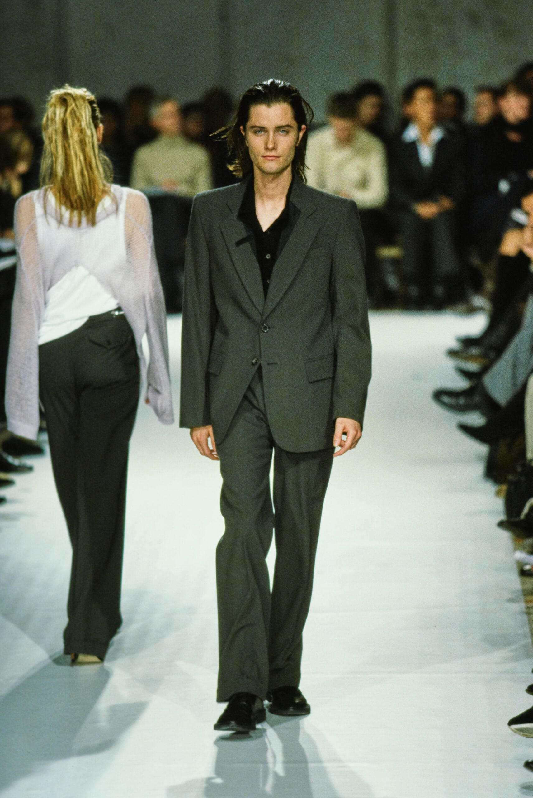 gray tailored suit