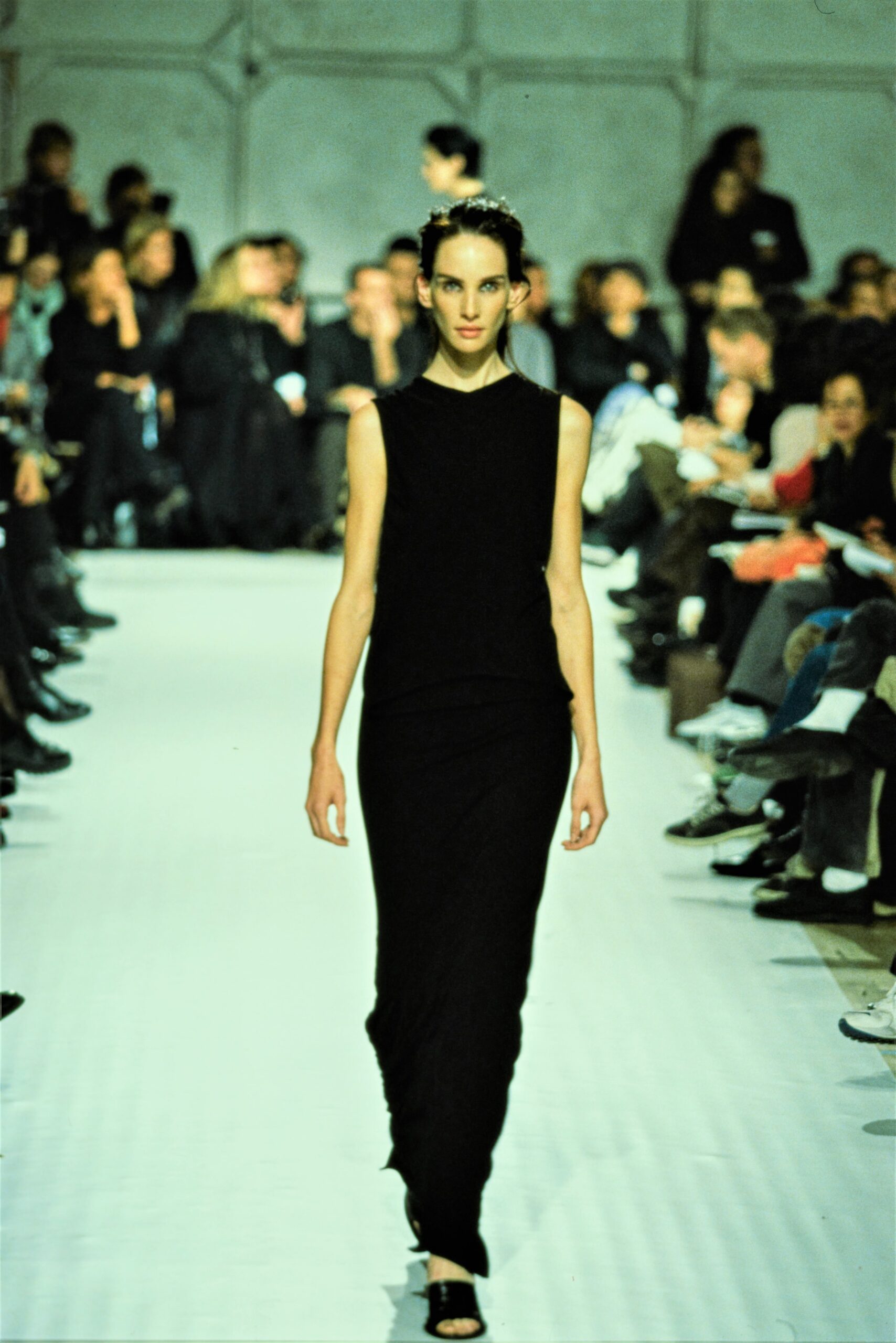 black silk sleeveless maxi dress
