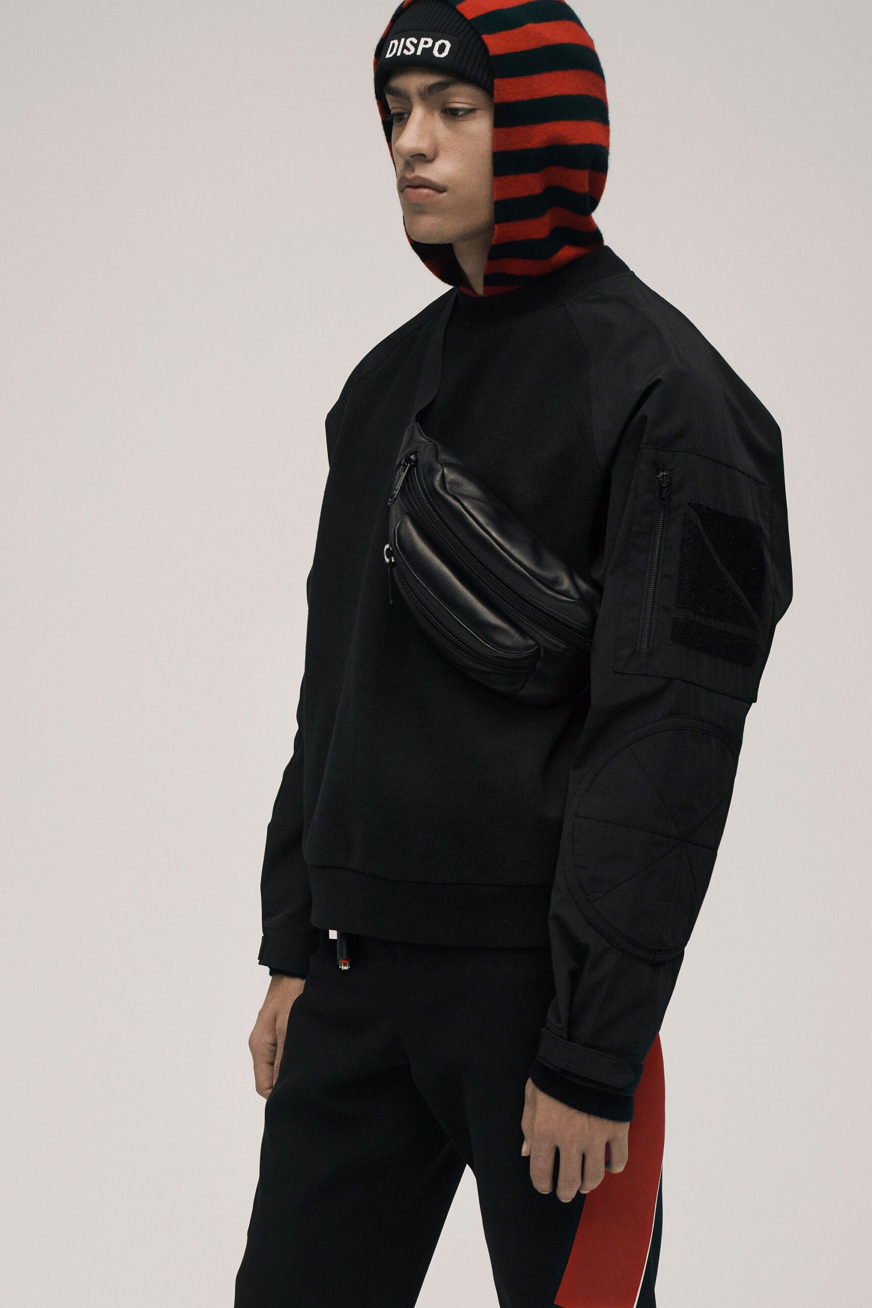 black relaxed hoodie and slim pants