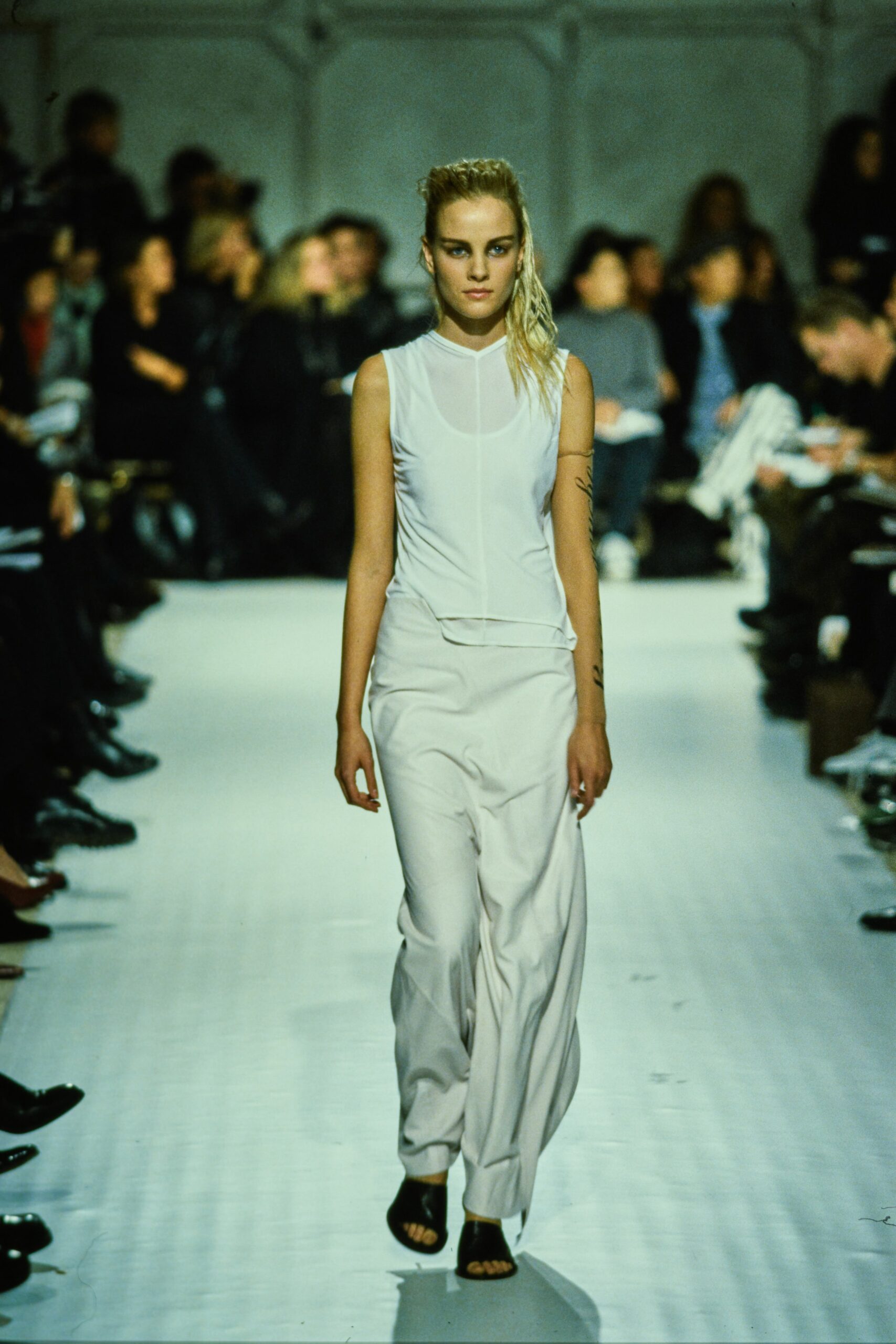 white relaxed sleeveless jumpsuit