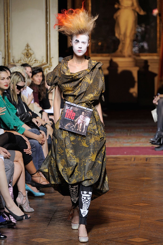 brown gold draped midi dress