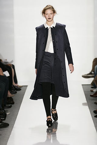 black wool long-sleeve collared relaxed buttoned midi coat