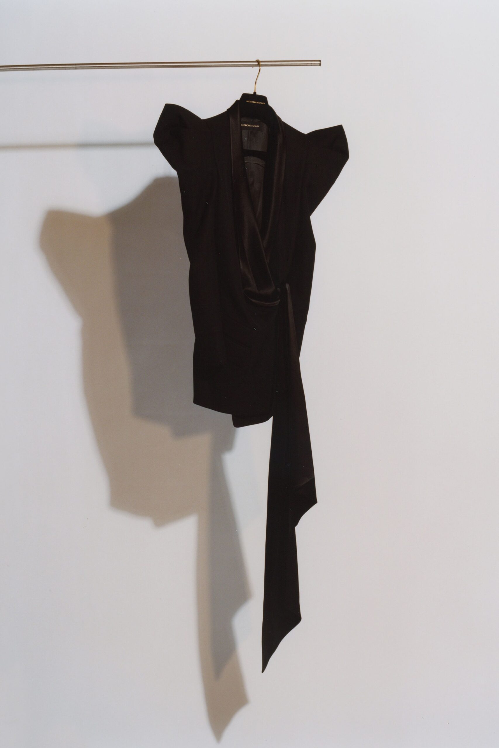 black silk fitted blazer