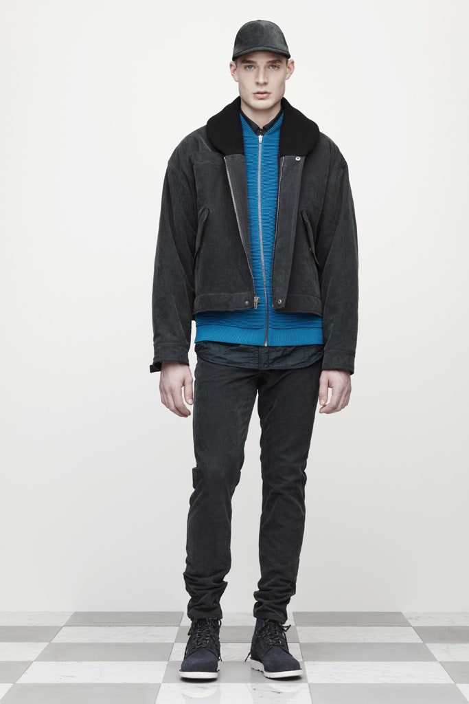 black suede long-sleeve collared relaxed zippered jacket