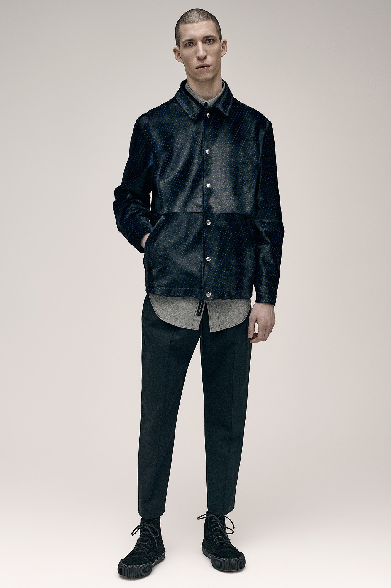 black and blue relaxed jacket